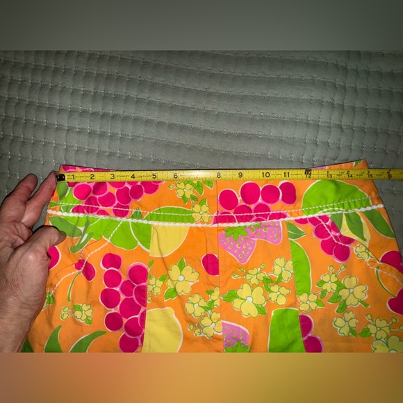 Lilly Pulitzer Fruit Print Orange Cherries Bananas A-Line Skort Sz 4 VGUC - Picture 4 of 10